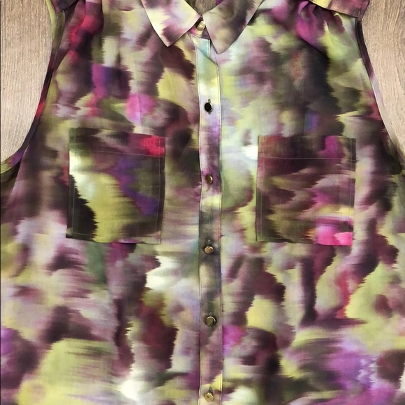 Jennifer Lopez Multicolor Sheer Tank Size L Petite - Picture 8 of 9